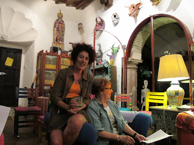 Christiane and Mary with Day of the Dead decorations