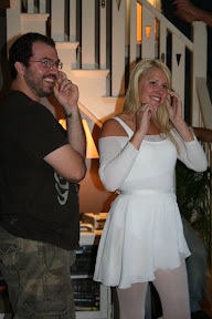 Co-Director / Writer Ernie Rockelman and star Brandi Stephenson bond on set.