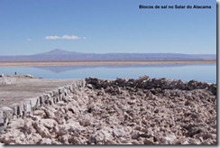 Blocos de sal, no Salar do Atacama