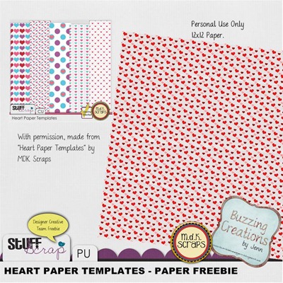 MDK Scraps - Heart Paper Templates - Heart Paper