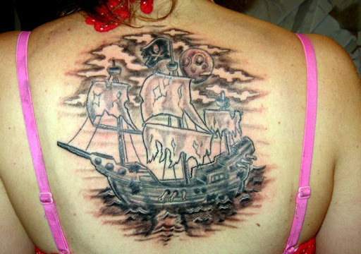 pirate ship tattoo. Lana#39;s Pirate Ghost Ship