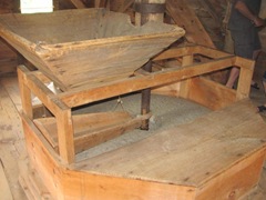 Cape Cod windmill upstairs with grain storage bins