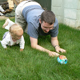 Chasing the ball with Abi