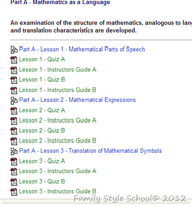 Student Part A lessons