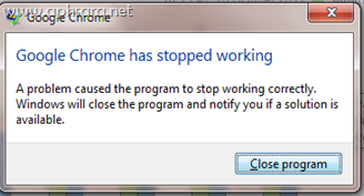 แก้ปัญหา Google chrome has stop working