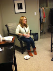 Martha producer Barbara Fight grabs breakfast and briefs me on the upcoming show.