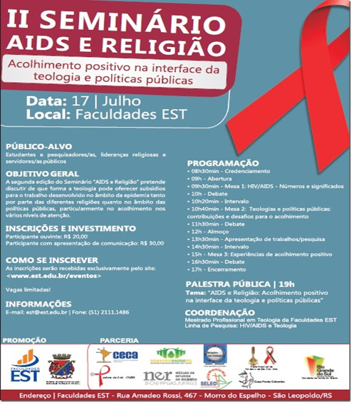 Seminário AIDS e religião - cartaz