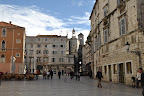 Inside Diocletian's Palace's walls; stores and homes have been built into the walls