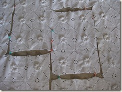 Fran bedspread pinned pieces