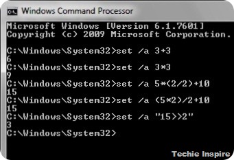 Calculate using dos command line in windows