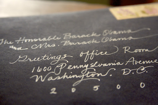 Calligraphed envelopes. Calligraphed envelopes.