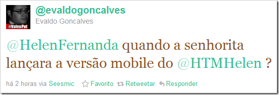 Cobrando versão mobile do HTMHelen Cobrando versão mobile do HTMHelen