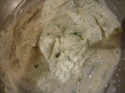 Lemon-Dill Mayo for topping.