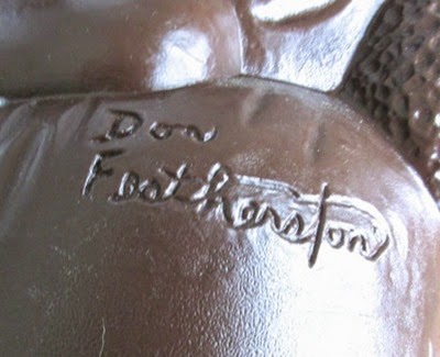 Don Featherstone Blow Mold Easter Bunny in chocolate signature