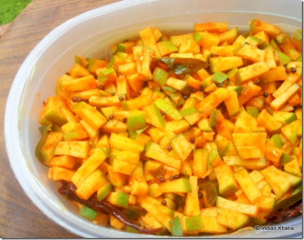 Easy South Indian Style Instant Raw Mango Pickle Recipe