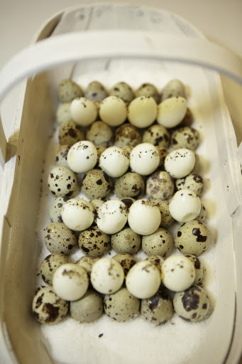 Hard-boiled quail egg