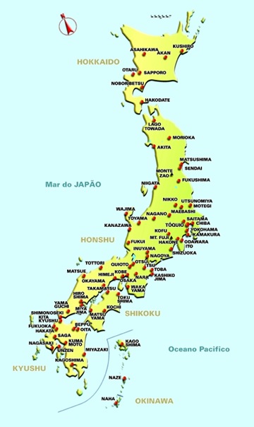 mapa do Japão