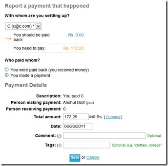 report payment