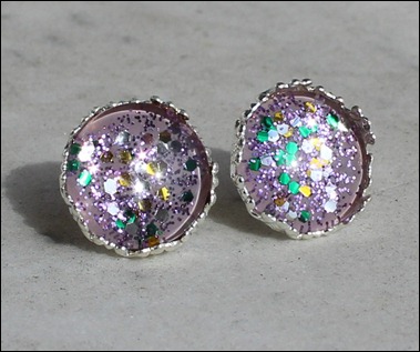 Taupe Purple Glitter Ohrringe 2
