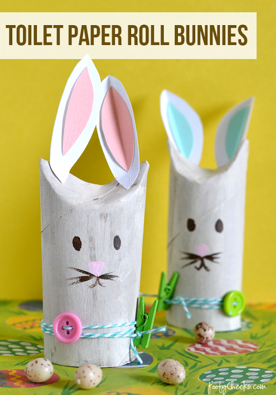 Toilet Paper Roll Bunnies - a cute adult or kid craft for Spring and Easter
