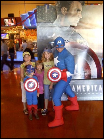 Kids with Captain America