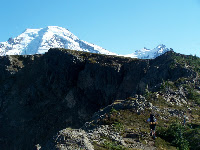 Jorma hiking the last leg of Skyline.