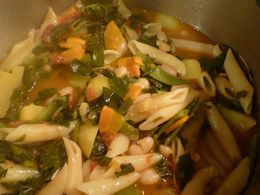 A big pot of Minestrone Pasta.