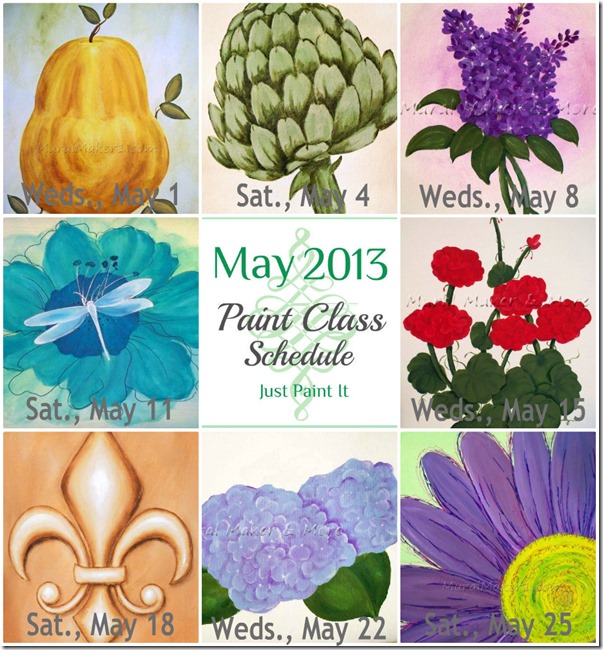 May Paint Class Schedule