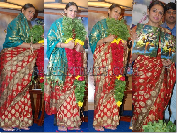 Shobana_Red_Traditional_Saree
