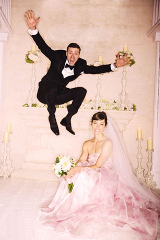 Jessica-Biel-s-Giambattista-Valli-pink-wedding-dress