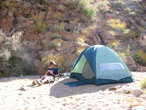 Jake and his new tent.