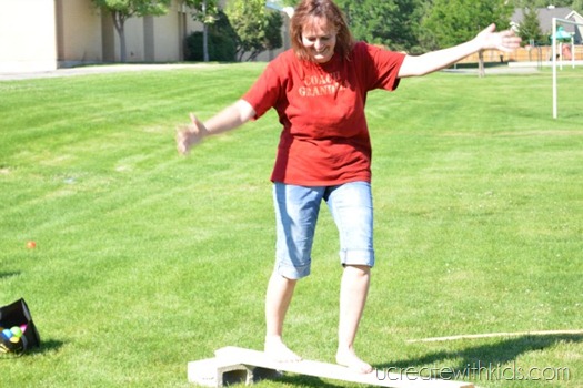 Mom balancing