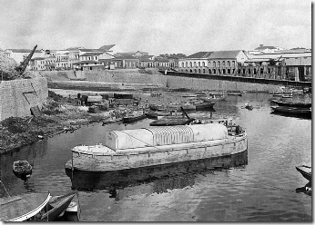 Porto de Manaus em construção<br />Fonte: Photo Allemã<br />Coleção: Jorge Herrán