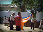 Hanging Buddhist Flags near Ruwanweliseya
