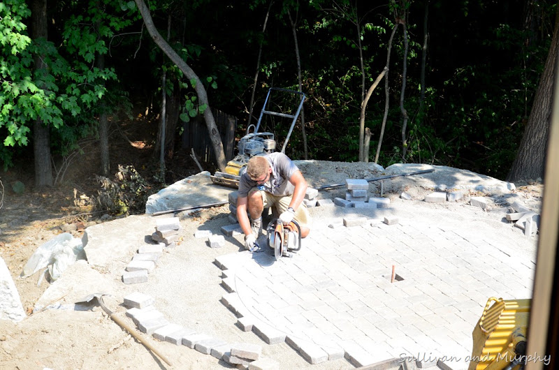 cutting the circular patio