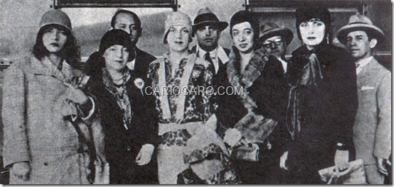 Patrícia Galvão (Pagu), Anita Malfatti, Benjamin Peret, Tarsila do Amaral, Oswald de Andrade, Elsie Houston, Álvaro Moreyra, Eugênia Moreira e Maximilien Gauthier