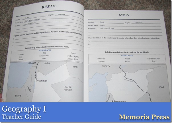 Geography I from Memoria Press Teacher Guide