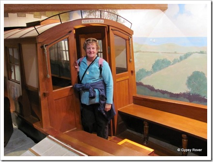 Dot on board a replica Packet boat, Maritime Museum, Lancaster. Pulled by a pair of horses at full gallop.