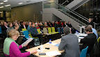 About 140 people turned out for the meeting on a bitter winter night.  (Jane Spring of the Sydney University Women's Rowing Club, in foreground left).