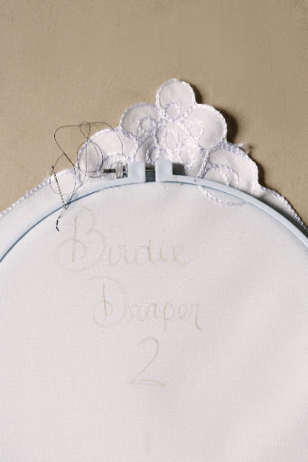 Step 2: Secure the napkin in an embroidery hoop to keep the fabric taunt.