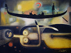 "THE RIVER" 30x40 (oil/acrylic on canvas) -no-