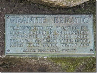 IMG_3273 Granite Erratic Plaque at Willamette University in Salem, Oregon on September 4, 2006