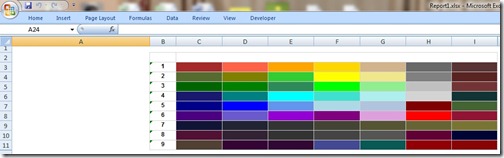 Denali SSRS colour matrix xlsx format