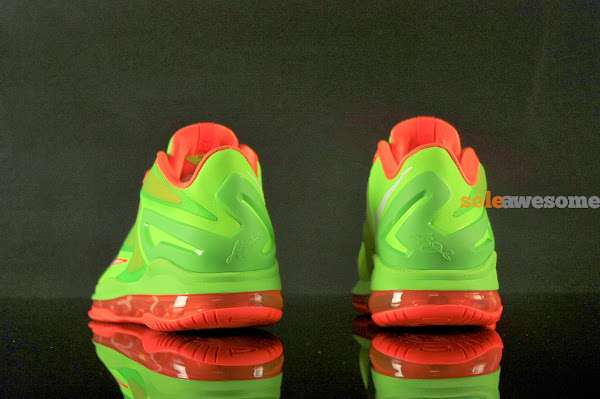 Nike Lebron XI Low GS in Bright Volt and Really Bright Orange
