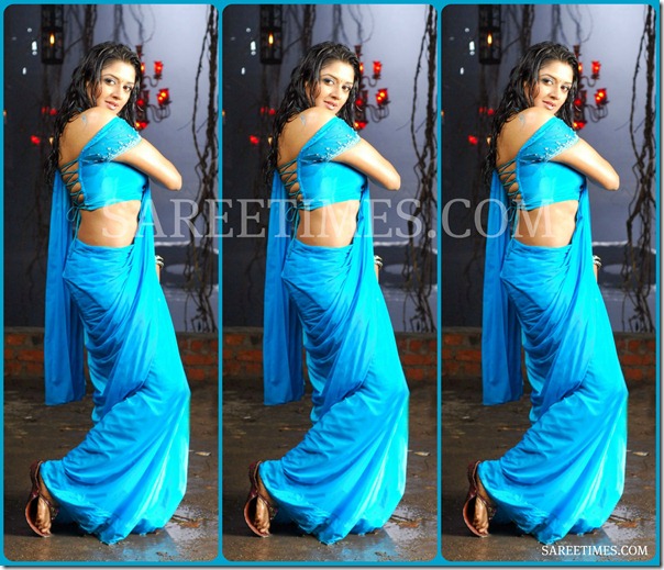 Vimala_Raman_Blue_Hot_Saree