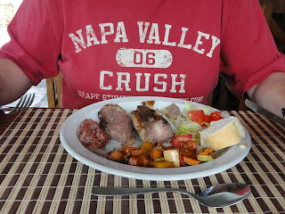 The typical Asada includes Empanadas (meat filled pastries), grilled costillos (beef ribs), Beef sausage, and Chorizo (grilled sirloin strip) plus grilled vegetables including squash and eggplant and green salad. You will definitely not starve here.