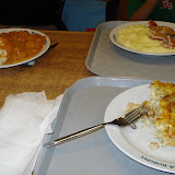 Traditional Czech food - goulash, schnitzel, and a noodle casserole - heavy stuff
