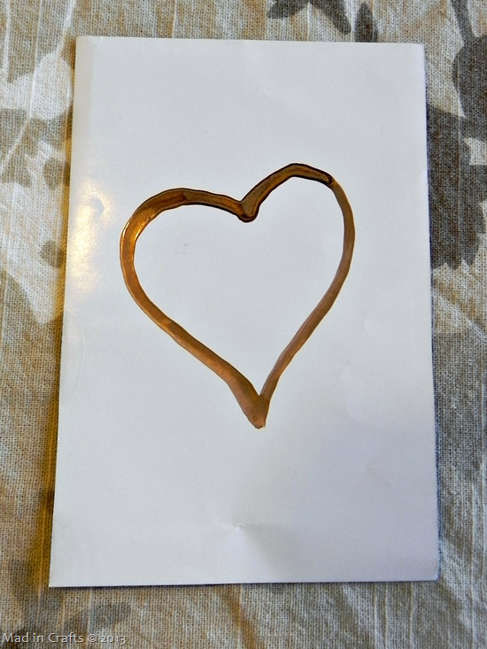 painted gold heart