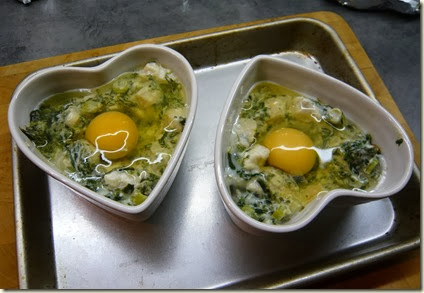 baked eggs with haddock and spinach4