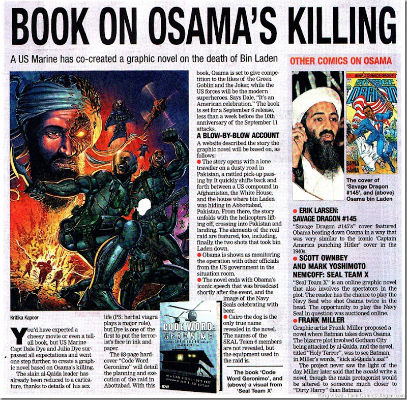 Times of India Chennai Edition Dated 27062011 Chennai Times Page 01 Comics on Osama